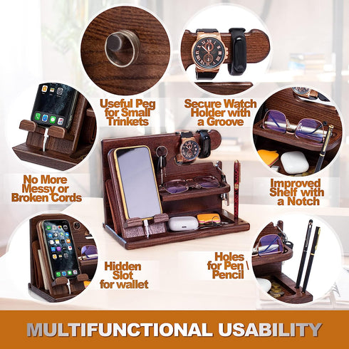 Wood Phone Docking Station Perfect Gift for Him
